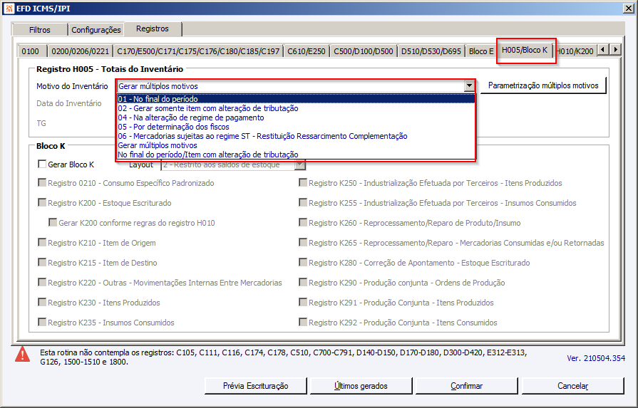 Como Gerar O Registro H Do Sped Fiscal Cigam Wiki