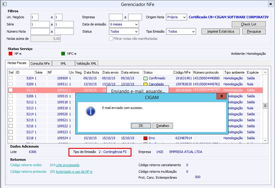 Arquivo Contingência 109 CIGAM WIKI