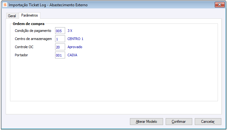 Importação de abastecimentos externos - Ticket Log