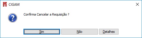 Mensagem Cancelar a Requisição