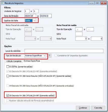 Recalcula Impostos - ICMS/ST Retido e FCP/ST Retido