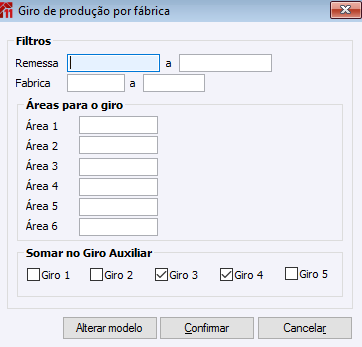 Giro de Produção por Fábrica