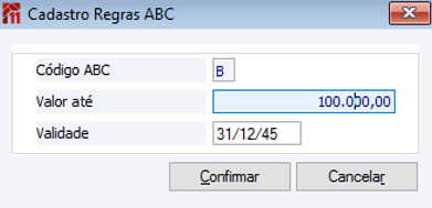 Cadastros Regras ABC