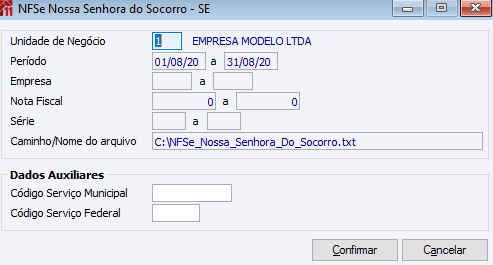 NFSe Nossa Senhora do Socorro - SE