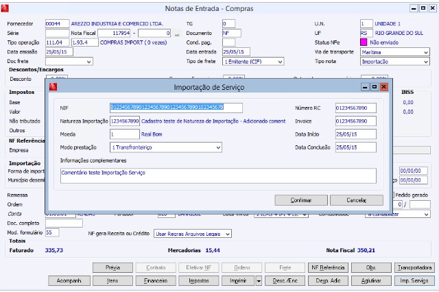Notas Fiscais de Importação