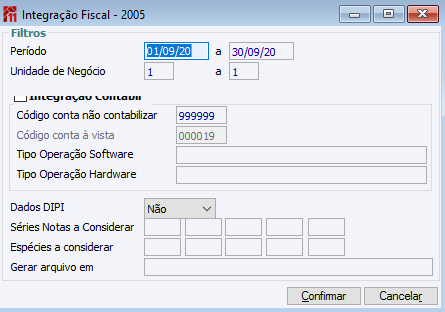 Integração Fiscal 2005