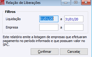 Relação de Liberações