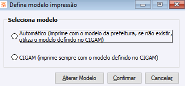 Define Modelo impressão