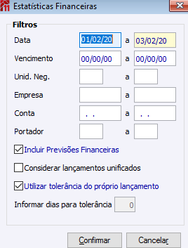 Relatórios Estatísticas Financeiras