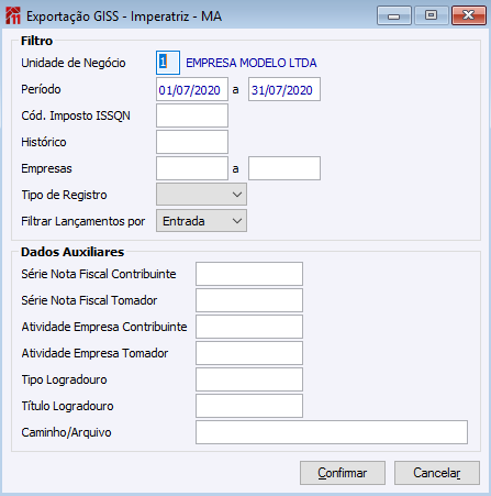 Exportação GISS - Imperatriz MA