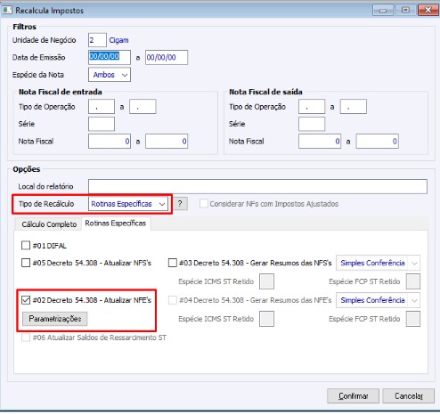 Recalcula Impostos - ICMS/ST Retido e FCP/ST Retido