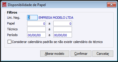 Relatório Disponibilidade de Papel