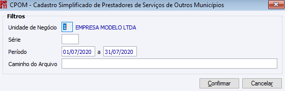 CPOM Simplificado de Prestadorers de Serviçosde Outros de Municípios