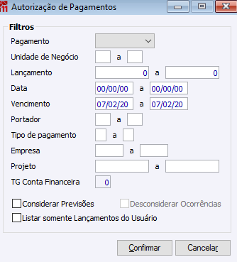 Autoriza Pagamentos em Lote