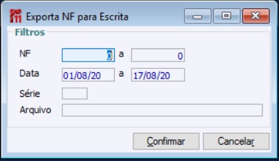 Exporta NF para Escrita