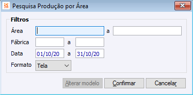 Pesquisa Produção por Área