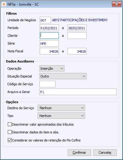 NFSe Joinville 20