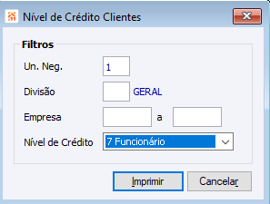 Nivel Credito Clientes