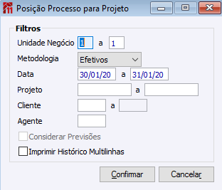 Posição de Processos para Projeto