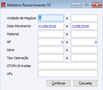 Relatório Ressarcimento ST