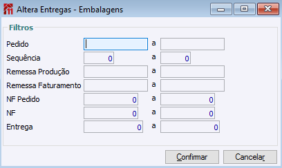 Altera Entregas Embalagens