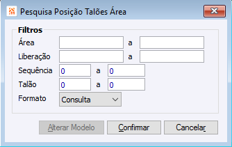 Pesquisa Posição Talões Área