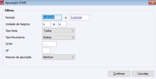 Apuração ICMS
