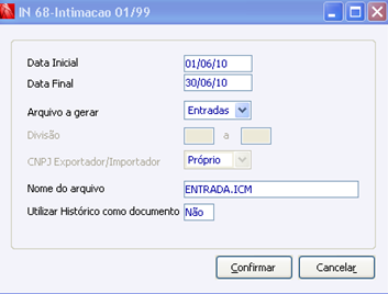 IN 68 - Intimação 01/99