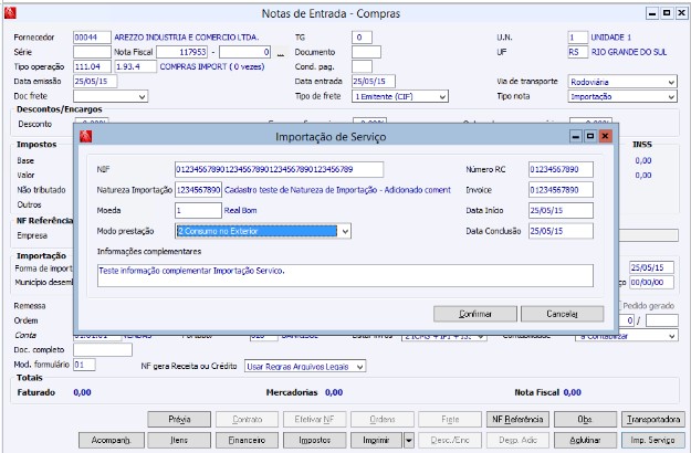 Notas Fiscais de Importação