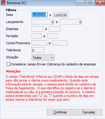 Remessa Cobranças SCI