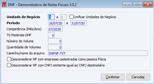 DNF Demonstrativo de Notas Fiscais 3.0.2