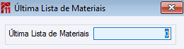 Última lista de Materiais