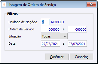 Listagem de Ordem de Serviço