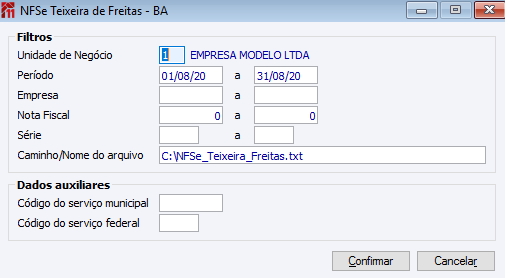 NFS-e Teixeira de Freitas - BA