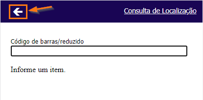 Consulta Localização Voltar Menu