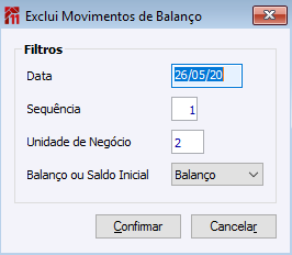 Exclui Movimentos de Balanço