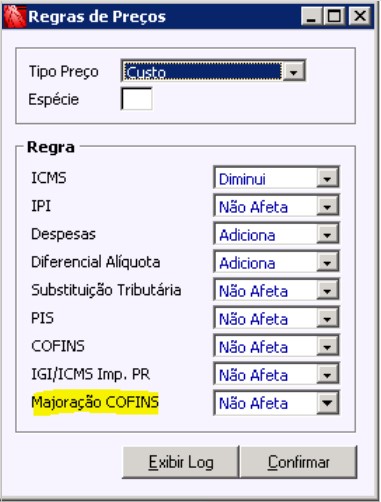 Majoração da COFINS