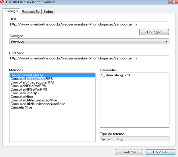 CIGAM Web Serviços Invoker