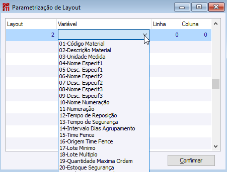 Parametrização de Layout