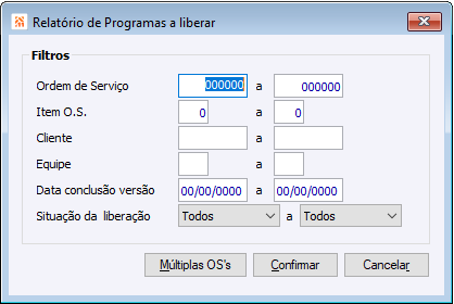 Programas a Liberar