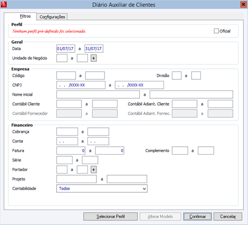 Diário Auxiliar Clientes