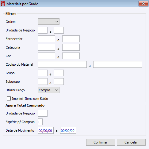 Materiais por Grade