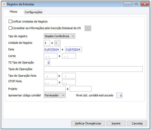 Registro de Entradas