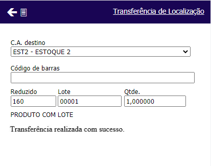 Coletor Transferência Concluída