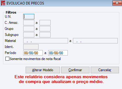 Evolução de Preços