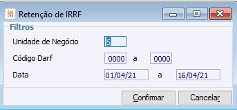 Retanção de IRRF