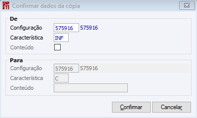 Confirma dados da Cópia