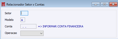 Relacionador Setor X Contas