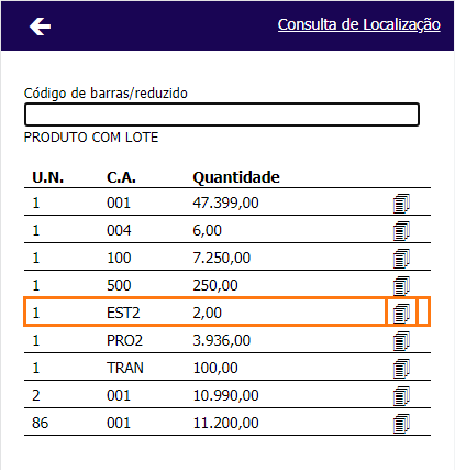 Coletor Transferência Consulta