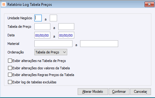 Tabela de Preço 17